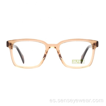 Mujeres personalizadas Custom Square Bevel Eco Acetate Marco óptico